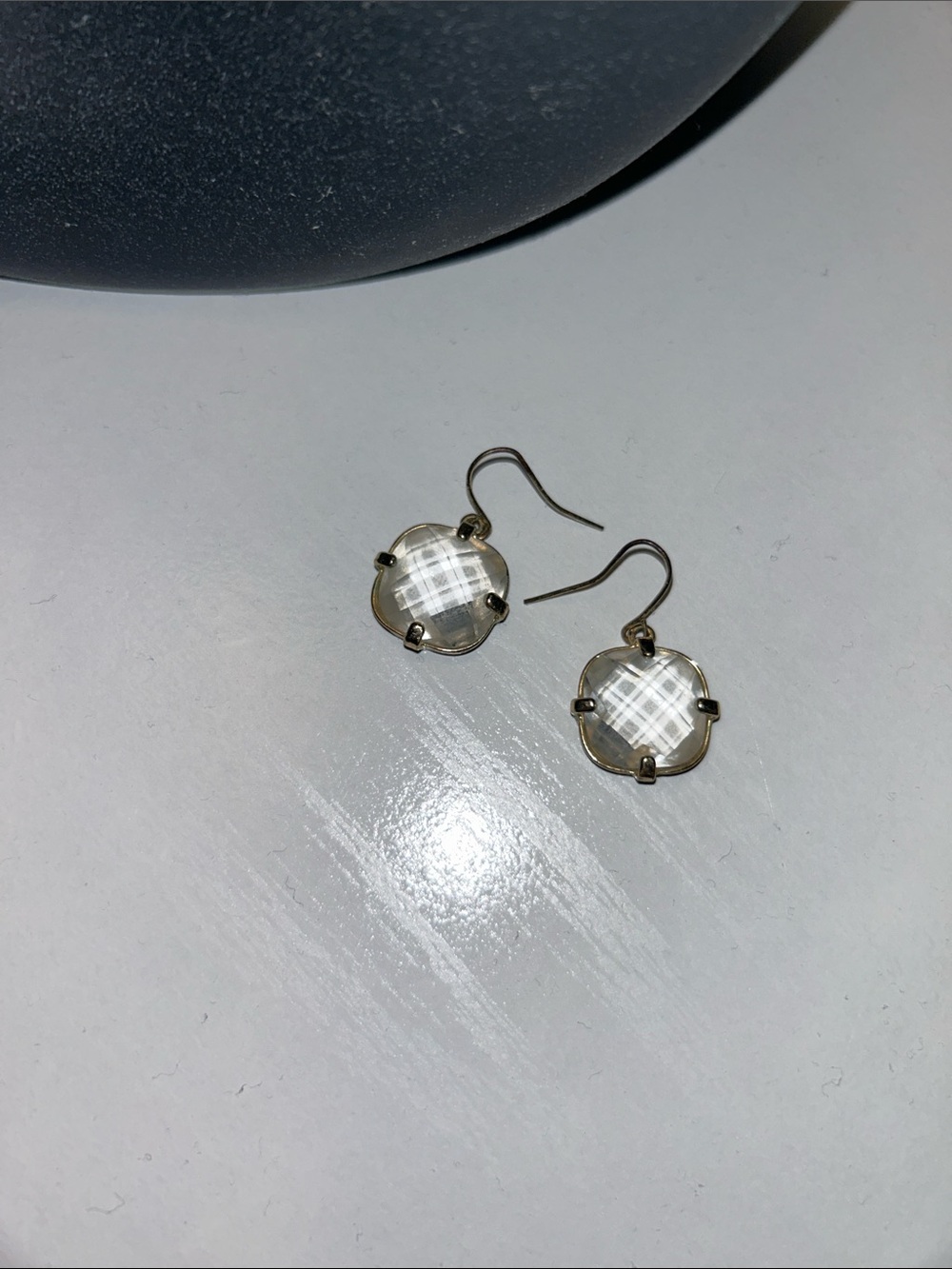 Clear Stone Drop Earrings in Gold - Women Jewelry